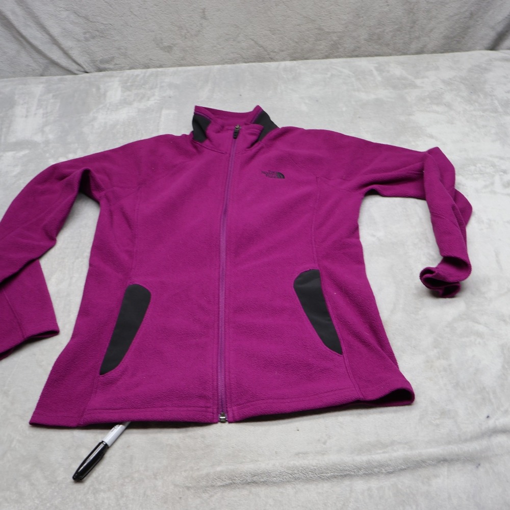 North Face Jacket Womens Small Purple Fleece Full Zip Mock Neck Flash Dry Winter